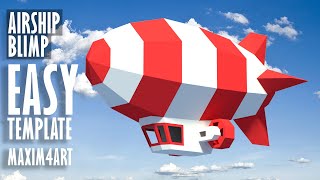 Airship Dirigible Blimp DIY papercraft [upl. by Airegin]