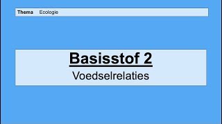 VMBO HAVO 2  Ecologie  Basisstof 2 Voedselrelaties [upl. by Gnourt]