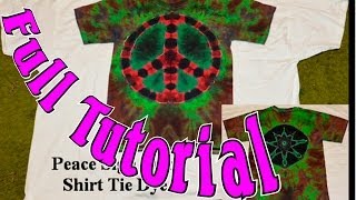 DIY Peace Sign Star Tie Dye two design shirt Tutorial 5 [upl. by Russell]