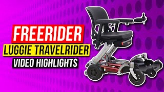 FreeRider Luggie TravelRider Folding Power Wheelchair 2024 [upl. by Aihsiym694]