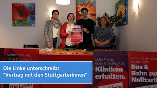 Die Linke unterschreibt quotVertrag mit den StuttgarterInnenquot  STUGGITV [upl. by Nodnas538]