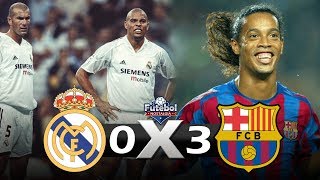 Real Madrid 0 x 3 Barcelona 2005  Ronaldo X Ronaldinho Goals amp Extended Highlights [upl. by Georgette]