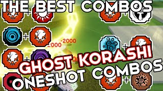 7 GODLIKE GhostKorashi Combos That Will ONESHOT In Shindo Life  Shindo Life Combos [upl. by Ahsirahc]