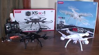 Syma  X5SC1 amp X5SW  Review and Flight [upl. by Kaden]