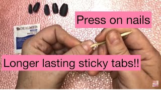 Apply press on nails REUSABLE METHOD 😱 Make your nail adhesive tabs last longer [upl. by Odranoel]