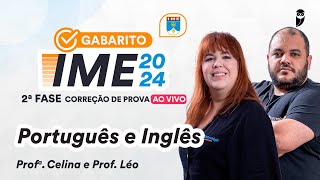 Gabarito IME 2024  2ª Fase correção de prova ao vivo  Português e Inglês [upl. by Grote555]