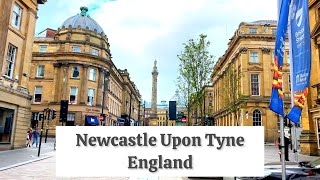 Newcastle Upon Tyne UK  4K Walking Tour [upl. by Ahsinirt]