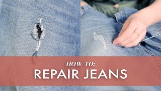 How To Repair Ripped Jeans 3 Ways [upl. by Nakashima]