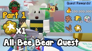 Completed All New Bee Bear Quest Got Free Star Treat Part 1  Bee Swarm Simulator Roblox [upl. by Namqul]