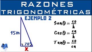 Razones Trigonométricas  Hallar un lado  Ejemplo 2 [upl. by Penrose950]