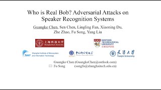 Who is Real Bob Adversarial Attacks on Speaker Recognition Systems [upl. by Emorej815]