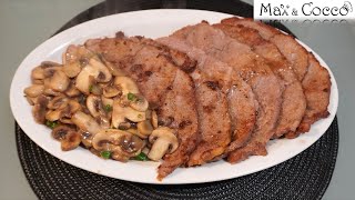 SCALOPPINE di VITELLO al VINO BIANCO e CONTORNO di FUNGHI  Facile e Veloce [upl. by Repohtsirhc]