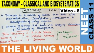 Taxonomy Vs Systematics in Hindi  The Living World  Class 11  NCERT NEET Notes  NEET 2021 [upl. by Anselmi]