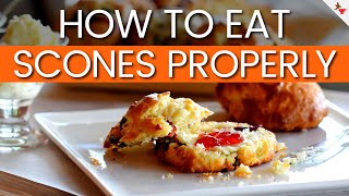 How To Eat Scones Properly  Eating Scones The Right Way [upl. by Akinod443]