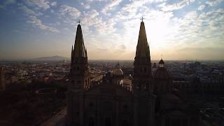 Drone Flying Catedral Downtown Guadalajara Jalisco Mexico 2017 [upl. by Winslow]