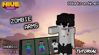 MCPE COSMETICS MAKE YOUR SKIN WITH ZOMBIE ARMS Works on hive tutorial [upl. by Manoop]