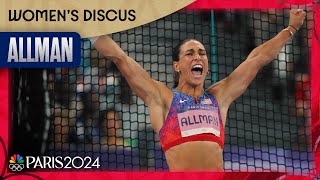 Team USAs Valarie Allman DEFENDS her discus gold medal  Paris Olympics  NBC Sports [upl. by Ahsiam]