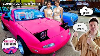 😍 Pink Miata Car Show The cutest car show ever [upl. by Letha70]