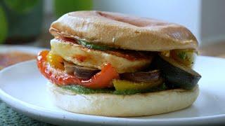 Grillkäse Burger 🍔🍔🍔 mit Antipasti Gemüse amp Basilikum Pesto  Rezept  Veggie  Fast Food  Italian [upl. by Elijah]