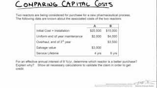 Capital Cost Comparison Capitalized Cost Analysis [upl. by Blair]