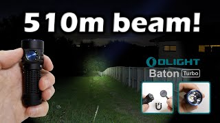 OLIGHT Baton Turbo EDC Flashlight  Thumb sized 510m thrower [upl. by Aieki]