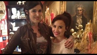 Demi Lovato Gets Inked By Kat Von D [upl. by Enniotna]