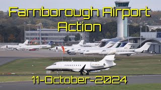 Farnborough Airport Nonstop Action 11Oct24 Falcons Cessnas Gulfstreams and a Lithuanian C27J [upl. by Etnuad760]