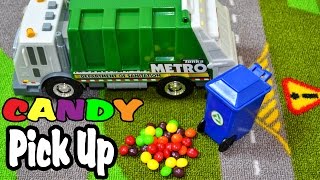 Garbage Truck Video  Colorful Candy Pickup [upl. by Naniac]