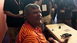 Clemson offensive lineman Coach Matt Luke at 2024 Clemson Media Day [upl. by Dewhirst]