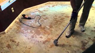 Remove Glue Down Wood Flooring [upl. by Lekzehcey]