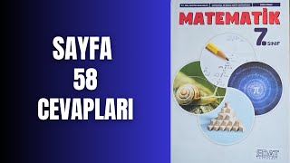 7SINIF MATEMATİK KİTABI SAYFA 58 CEVAPLARI [upl. by Eniaral]