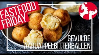 FASTFOOD FRIDAY Gevulde aardappelbitterballen  OhMyFoodness [upl. by Ahseniuq]