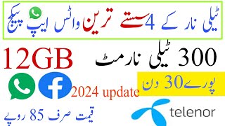 Telenor monthly WhatsApp package 2024 Telenor Facebook WhatsApp package monthly weekly daliy [upl. by Everard]