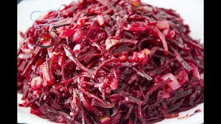 Rote Bete Salat  Rezept  Mit Zwiebeln [upl. by Lraep]