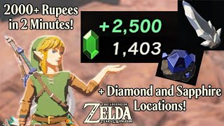 Zelda Tears of the Kingdom  Best Rupee Farming Method  Diamond and Sapphire Location [upl. by Zeitler]