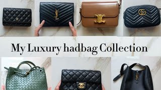 My Entire Luxury Handbag Collection 2024 Celine Chanel YSL Bottega Gucci [upl. by Santini]