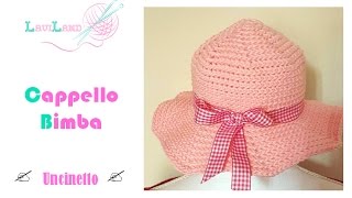 Cappello Bimba  Uncinetto  Baby Hat  crochet [upl. by Aztin]