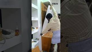 How to TV cabinet sunmica fixing wood workers Tamil [upl. by Htrow869]