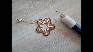 Pyrography art  How to woodburn a flower [upl. by Tiossem]