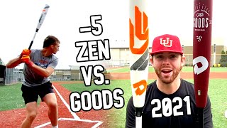 2021 THE GOODS vs CF ZEN USSSA 5 Showdown  Alloy vs Composite USSSA Baseball Bat Reviews [upl. by Jit885]