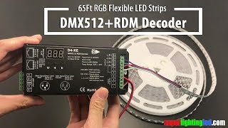 How to use DMX512RDM decoder to connect 20 meters656feet RGB flexible led strip lights [upl. by Sidnarb]