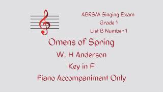 ABRSM Singing Grade 1  List B1  Omens of Spring  Accompaniment [upl. by Goldsworthy]