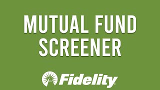 How To Use Fidelity Mutual Fund Screener Tutorial [upl. by Earehs834]