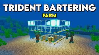 Trident Bartering Farm In Minecraft Bedrock 121 [upl. by Ymorej]