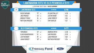 Langwarrin 1sts v Old Peninsula 1sts [upl. by Ketchan42]