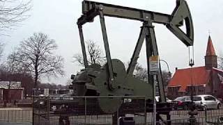 Pumpjack  Nodding Donkey  Jaknikker oil pump in Schoonebeek Netherlands [upl. by Ahs509]