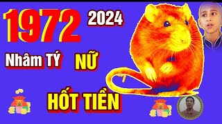 🔴 TỬ VI 2024 Tử Vi Tuổi NHÂM TÝ 1972 Nữ Mạng năm 2024 PHÁT TÀI CỰC MẠNH TRÚNG ĐỘC ĐẮC GIÀU TO [upl. by Pellet439]