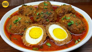 Try This Easiest Nargisi Kofta Curry Recipe Egg Stuffed Meatballs Egg Kofta Curry Koftay Ka Salan [upl. by Bonnibelle451]