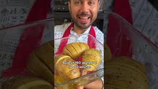 Hasselback Potatoes Green Garlic Butter Aloo shorts [upl. by Htaeh]