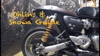 Ohlins amp Showa Suspension Guide  Triumph Thruxton R [upl. by Burnett]